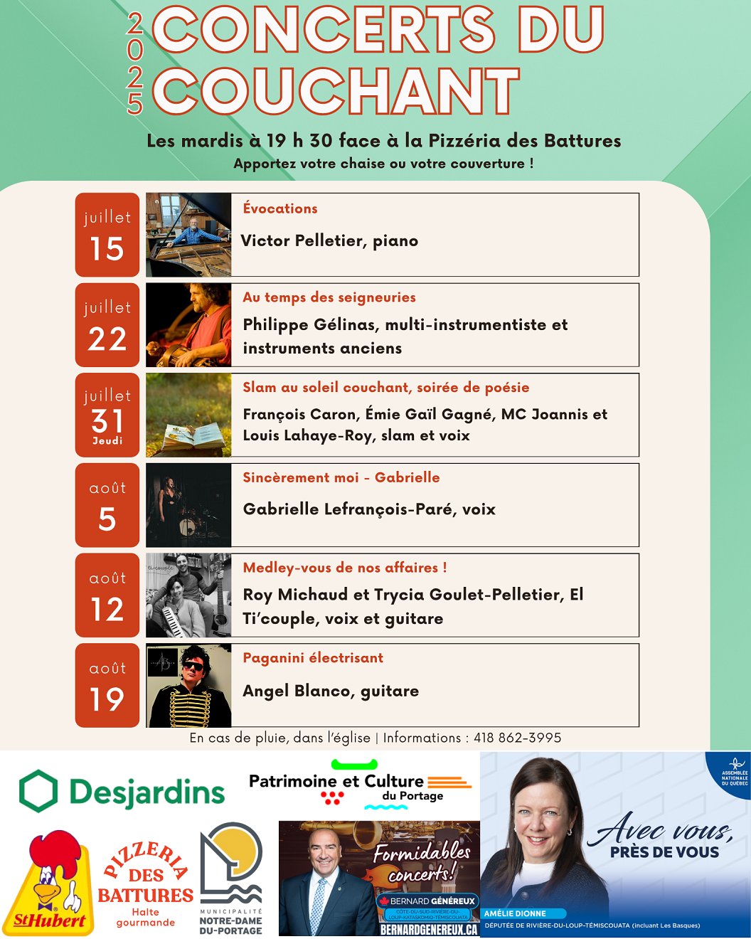 Programmation des concerts du couchant