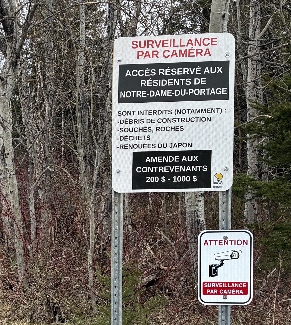 Affiche du site de dépôt de résidus verts
